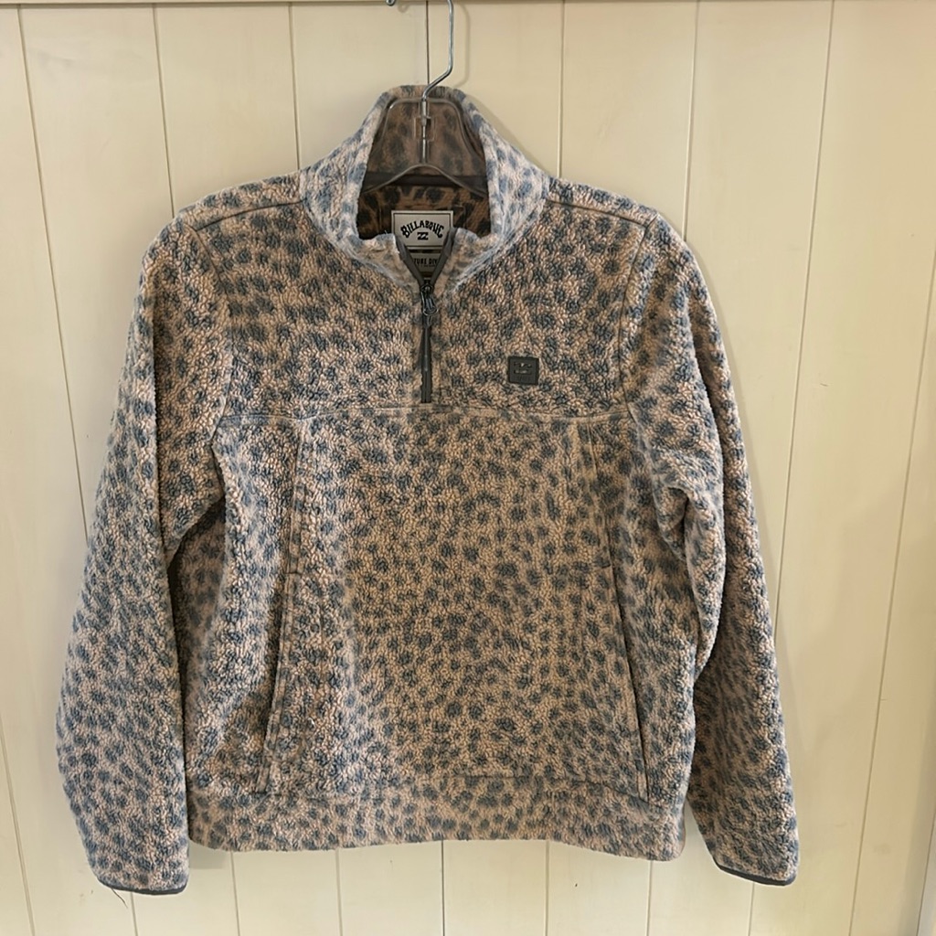Billabong Adventure Division Fleece Pullover Jacket Animal Leopard Print - Small